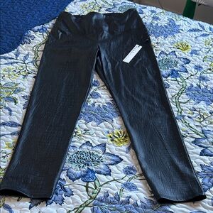 Nicole Miller Black Croc-Embossed Pants